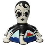 Betty the Bathing Octo-Belle by Jane Stewart – Retro, black and white cartoon-style pin-up character