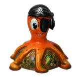 Octopirate by Deven Bhurke – Jolly, orange pirate character with bandana and eyepatch, on a base of