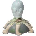 Vitality by Alice Antliff – Pale blue calming water background with sea grass pattern and turtles