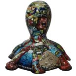 Save Me! by Alison Burchert – Hyperrealistic, partially hidden octopus under plastic litter motif wi