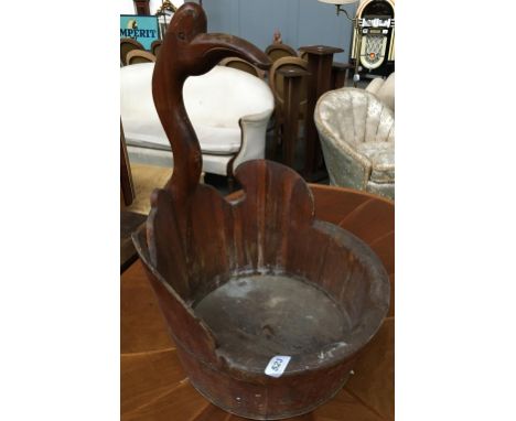 A wooden toucan garden planter, 60cmH 