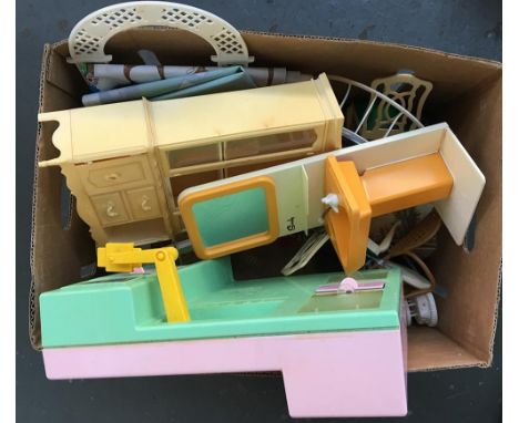 A very large quantity of vintage Sindy dolls and accessories; to include furniture and homeware, horse, beds, clothes, three 