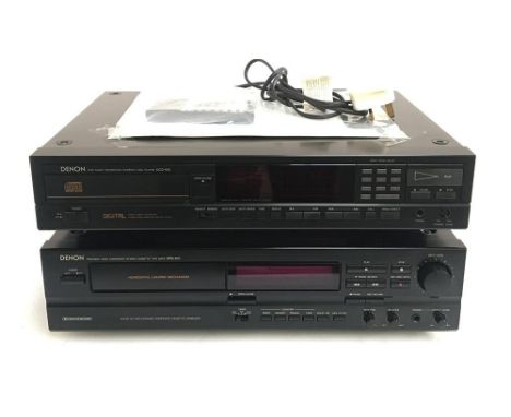 A Denon stereo casette tape deck DRS-610; together with a Denon compact disk player DCD-800 (2) 