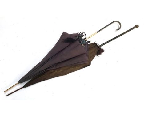 Two vintage silk umbrellas 