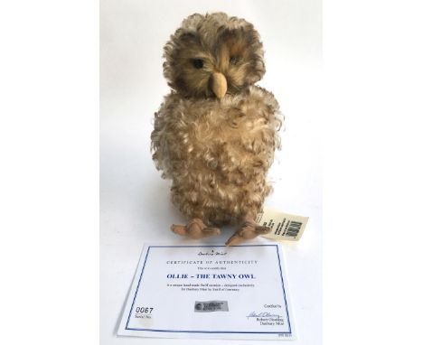 A Steiff Tawny Owl 'Ollie', designed exclusively for Danbury Mint, made of genuine mohair, serial no. 0067, together with cer