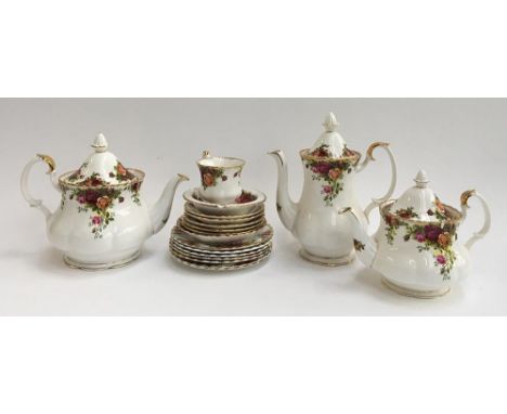 A small quantity of Royal Albert 'Old Country Roses' to include two teapots, a coffeepot, coffee cup, and a number of small p