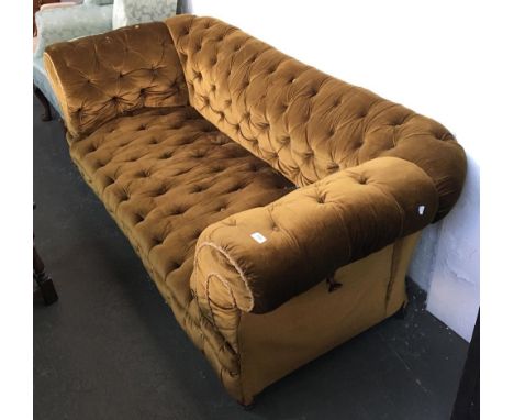 A drop end chesterfield sofa, in working order 