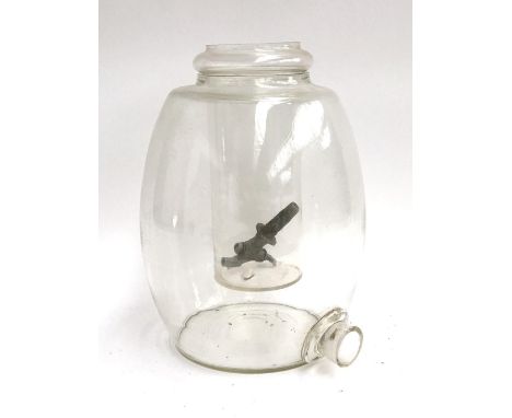 A vintage glass lemonade cooler, 34cmH 