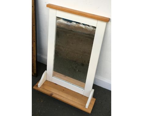 A pine kitchen/bathroom mirror with shelf, 70x50cm 