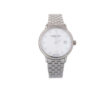 RAYMOND WEIL TOCCATA 5988 STAINLESS STEEL QUARTZ WRIST WATCH the mother of pearl dial with diamond dot hour markers, outer se