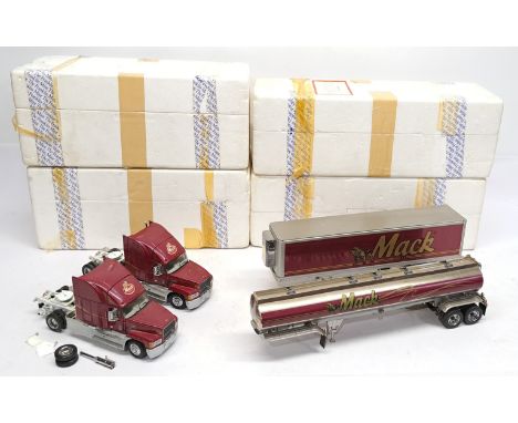 Franklin Mint 1:32 Scale, Mack Trucks, Trailer &amp; Tanker&nbsp;pair. &nbsp;Please note one of the trucks has broken parts. 