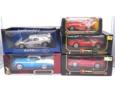 AutoArt, Road Signature &amp; Bburago, a boxed 1:28 &amp; 1:24 scale group to include Autoart (Performance) Lamborghini Diabl