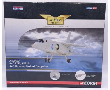 Corgi Aviation Archive, a boxed 1/72 scale AA38603 BAC TSR-2, XR220, RAF Museum, Cosford, Shropshire. Although not checked fo