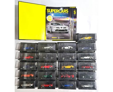 Panini "Supercars" Collection, a group of 1:43 scale Supercar models with accompanying magazine's complete with binder. X21 m