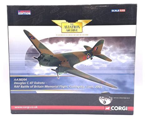 Corgi Aviation Archive, a boxed 1:72 scale AA38204 Douglas C-47 Dakota - RAF Battle of Britain Memorial Flight, Coningsby, Li