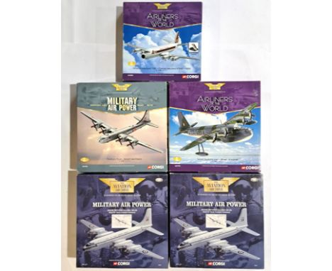 Corgi Aviation Archive, a boxed group of 1:144 scale Aircraft comprising of "Military Air Power", "Airliners Of The World" an