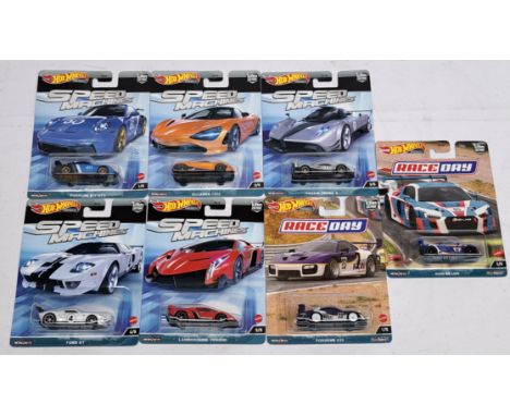 Mattel Hot Wheels Premium Car Culture Speed Machines set 1-5, to include 1- Porsche 911 GTS, 2- McLaren 720s, 3- Pagani Zonda