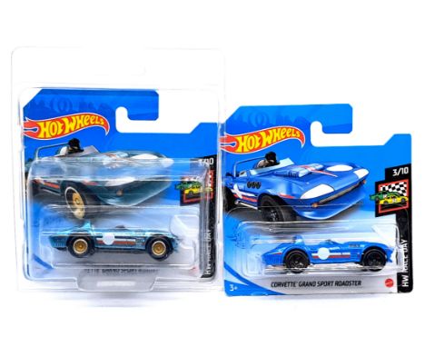 Mattel Hot Wheels 2021 HW Race Day Super Treasure Hunt Corvette Grand Sport Roadster, plus chase car, within Excellent sealed