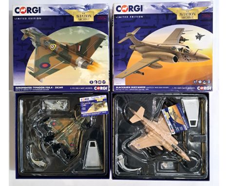Corgi Aviation Archive, a boxed pair of 1:72 scale Military Aircraft comprising of AA36407 Eurofighter Typhoon FGR.4 - ZK349 