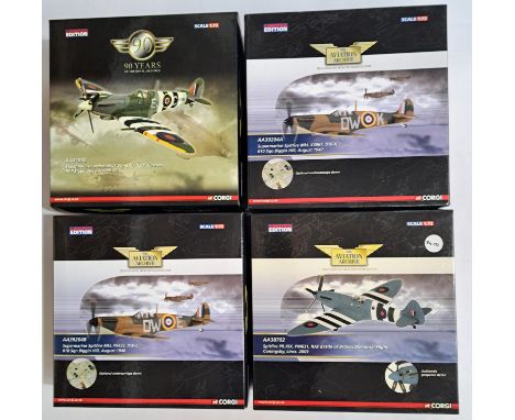 Corgi Aviation Archive, a boxed Spitfire group of 1:72 scale Military Aircraft to include AA31932 Supermarine Spitfire MkIX W