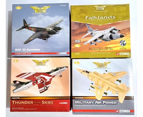 Corgi Aviation Archive, a boxed group of 1:72 scale Military Aircraft to include AA32406 BAE Sea Harrier - 809 Sqn. Royal Nav