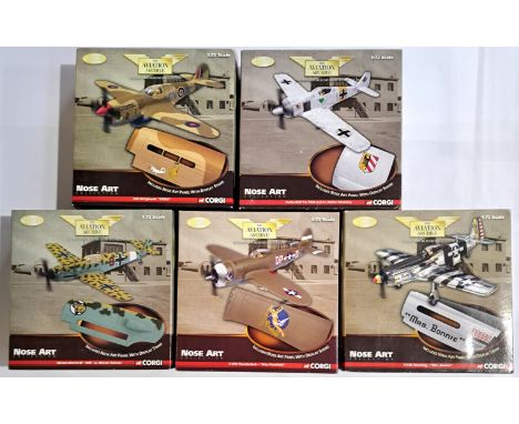 Corgi Aviation Archive "Nose Art Collection" a boxed group of 1:72 scale Military Aircraft to include US33816 P-47D Thunderbo
