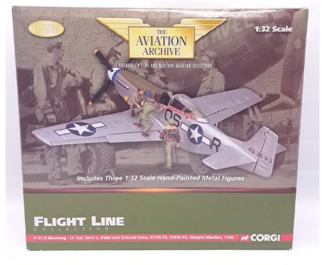 Corgi Aviation Archive, a boxed &nbsp;1:32 Scale US34407, P-51 D Mustang (Flight Line Collection) complete with figures. Alth