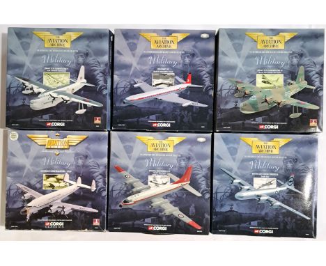 Corgi Aviation Archive, a boxed "Military" Series group of 1:144 scale Military Aircraft to include AA48801 Short S.25 Sunder