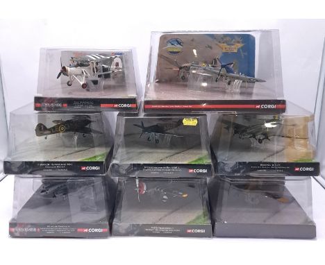 Corgi Aviation Archive, a boxed group of 1:72 scale Military Aircraft comprising of "WWII Legends" and similar to include AA4
