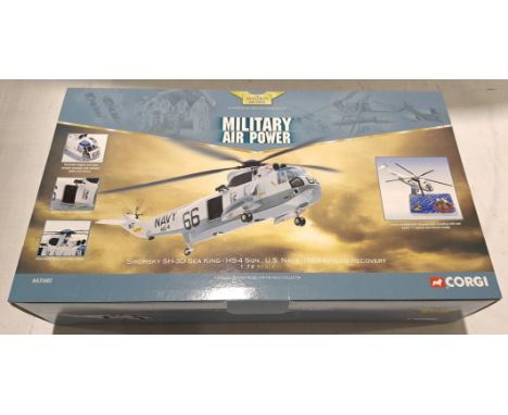 Corgi Aviation Archive, a boxed AA33402 Military Air Power Sikorsky SH-3D Sea King &ndash; HS4 Sqn.,&nbsp;1:72 scale&nbsp;Hel