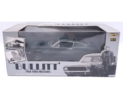 ERTL a boxed 1:18th scale American Muscle "Bullitt" boxed model comprising of 1968 Ford Mustang in dark Green with Black inte