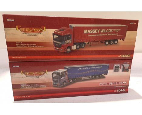 Corgi, a boxed Pair of Hauliers of Renown 1:50 Scale Models.&nbsp; Includes CC13819 Mercedes Actros Curtainside "Massey Wilco