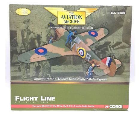 Corgi Aviation Archive, a boxed 1/32 scale US35503 (Flightline Collection) which comprises of a Hurricane Mk1 P2923-no.85 squ