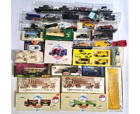 Corgi, Solido, Matchbox and similar, a mainly boxed mixed group (some boxed in generic plastic cases) comprising of Commercia