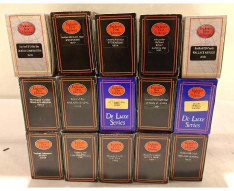EFE, a boxed Group of 1:76 Scale Model Buses. Includes Bedford OB Coach "Wallace Arnold" 20131 with others. Although unchecke
