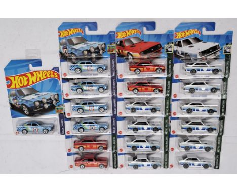 Mattel Hot Wheels Ford Escort group, to include 5x 2022 Rally Champs '70 Ford Escort RS1600, 14x 2023 Retro Racers Ford Escor