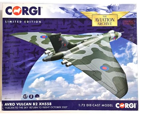 Corgi Aviation Archive, a boxed &nbsp;1:72 scale Military Aircraft AA27201 Avro Vulcan B2 XH558 Bomber "Vulcan To The Sky" Re