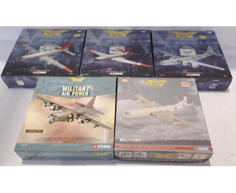 Corgi Aviation Archive, a boxed Group of 1:144 Scale Military Aircraft Models. Includes AA48902 Boeing B29 RAF Washington I w