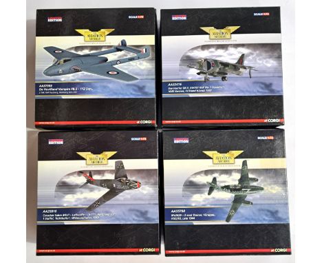 Corgi Aviation Archive, a boxed group of 1:72 scale Military Aircraft to include AA32416 BAE Harrier GR.3, XW767, RAF No.1 Sq