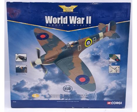 Corgi Aviation Archive, a boxed 1:32 Scale AA33903 Supermarine Spitfire Mk IIA (World War II Europe &amp; Africa). Although n