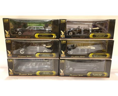 Road Signature, a boxed Group of 1:24 Scale Presidential Series Model Vehicles. Includes 1938 Cadillac V-16 Presidential Limo