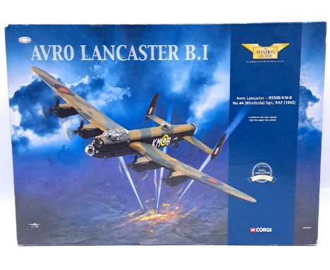 Corgi Aviation Archive, a boxed 1:72 scale AA32603 Avro Lancaster - R5508/KM-B, No.44 (Rhodesia) Sqn, RAF (1942). Although no