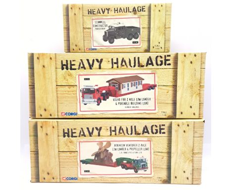 Corgi, a boxed 1:50 scale Heavy Haulage group to include CC12513 Atkinson Venturer 2 Axle Low Loader &amp; Propeller Load "J.