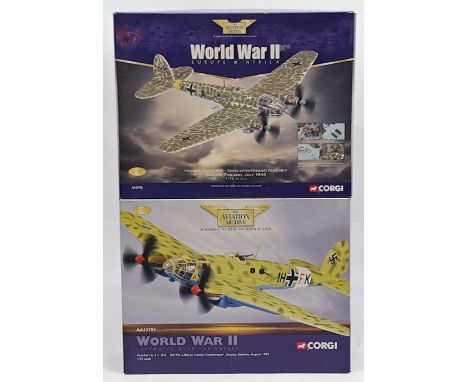 Corgi Aviation Archive World War II, 1:72 scale, a&nbsp;boxed Aircraft pair. &nbsp;Consisting of WWII Europe &amp; Africa Hei