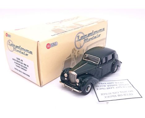 Lansdowne Models (Brooklin) a boxed 1:43 scale LDM64 1950 Bentley MkVI 4-door Saloon in Dark Green. Condition appears general