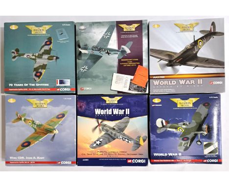 Corgi Aviation Archive, a boxed group of 1:72 scale Military Aircraft to include AA31925 (70 Years Of The Spitfire) Supermari
