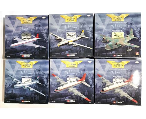 Corgi Aviation Archive, a boxed "Military" Series group of 1:144 scale Military Aircraft to include AA31502 Bristol Britannia