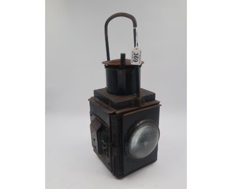 British Railway guards van lantern, with bullseye lens. No burner present. Not available for in-house P&amp;P