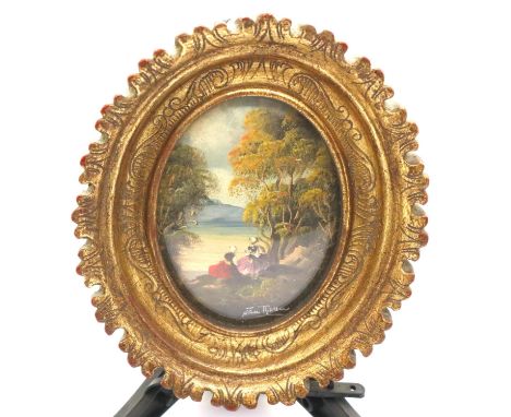 Gilt framed signed portrait miniature, 80 x 60 mm. P&amp;P Group 2 (£18+VAT for the first lot and £3+VAT for subsequent lots)