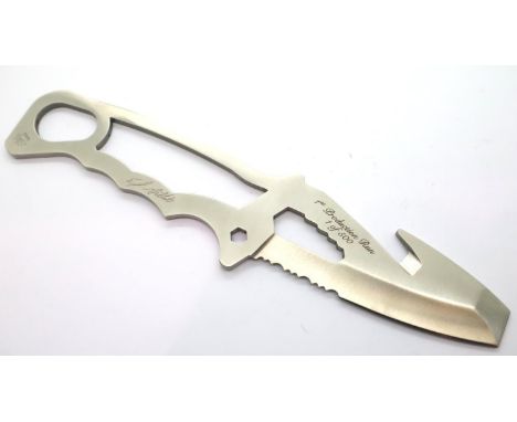 Buck skeletal Tiberon 185 watersports knife, signed Ed Millet and marked 1st production run of 500. P&amp;P Group 2 (£18+VAT 